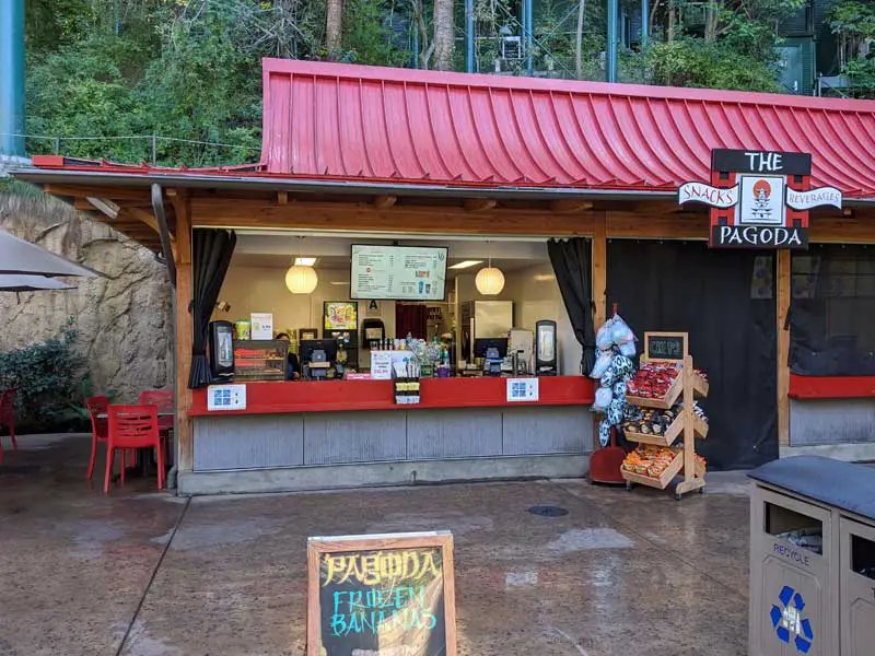 The Pagoda at San Diego Zoo. Snacks & beverages.