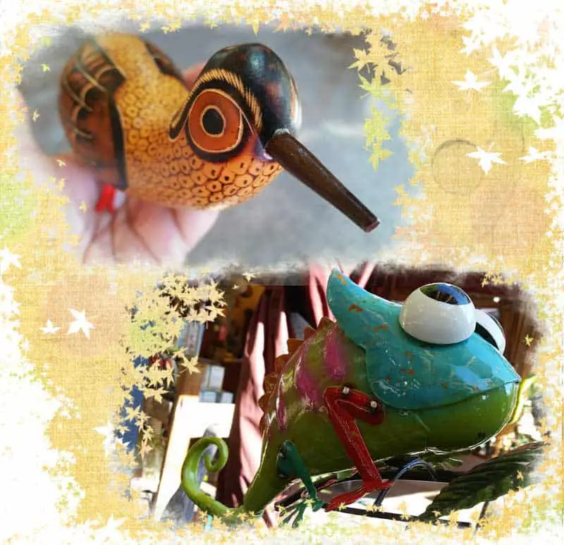 San Diego Safari Park Plant Trader gifts - bird gourd and garden lizard ornament