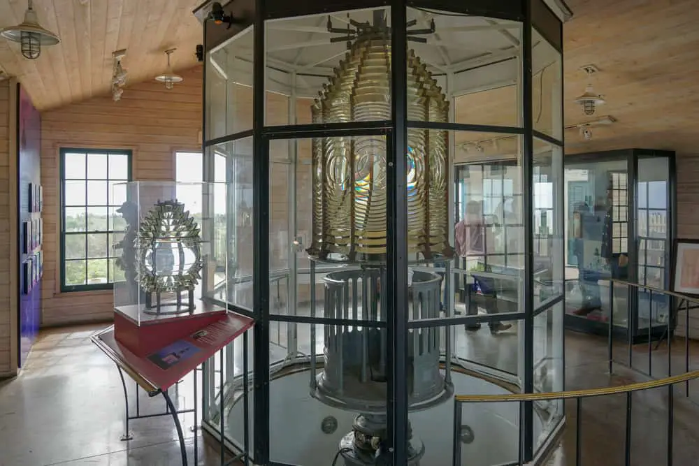 Fresnel Lens display in the Assistant Keepers Quarters at the Old Lighthouse in Cabrillo National Monument.