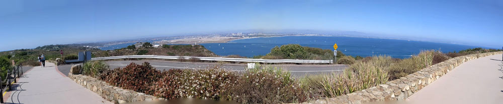 Cabrillo National Monument panorama shot from road to the Old Lighthouse.