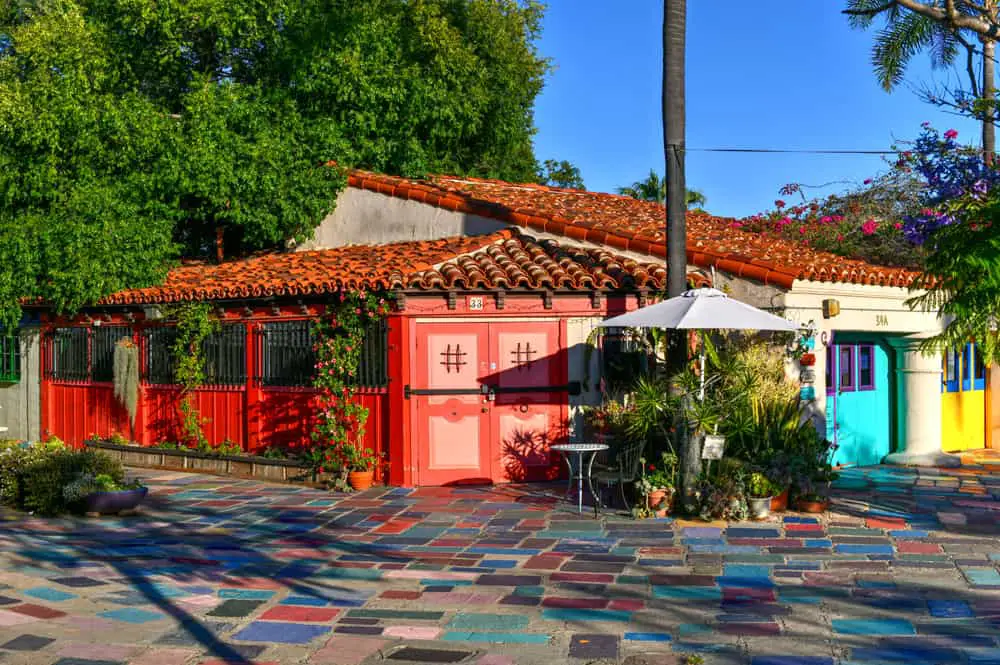 Artists' studios in Spanish Village Art Center in Balboa Park.