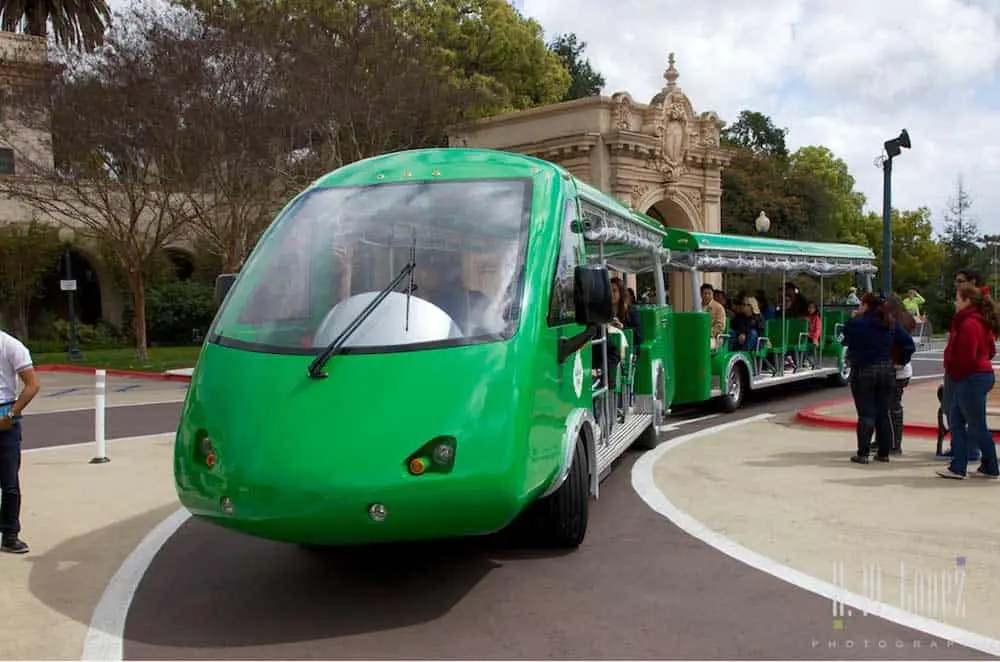 Balboa Park Green Tram shuttle bus.
