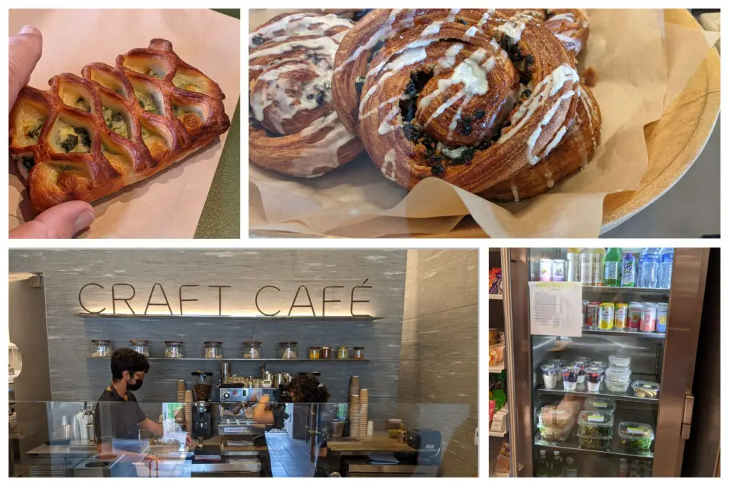 Craft Cafe at the Mingei Museum in Balboa Park, San Diego. Showing pastries and grab and go cooler.
