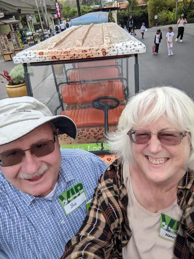 Bob and Nancy Ulrich after their Crazy About Cats tour at the San Diego Zoo.
