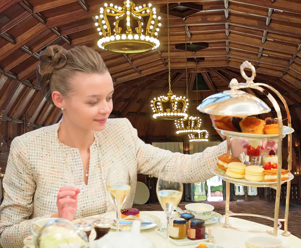 Hotel del Coronado Victorian Tea in the Crown Room - young woman choosing a sweet treat.