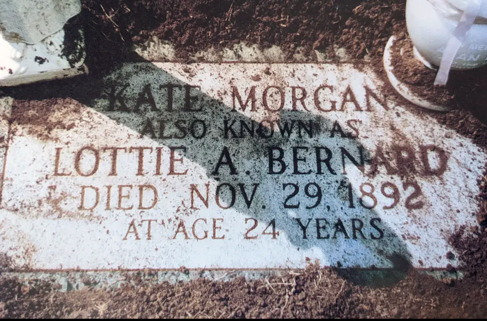 Kate Morgan's gravestone at Mount Hope Cemetery